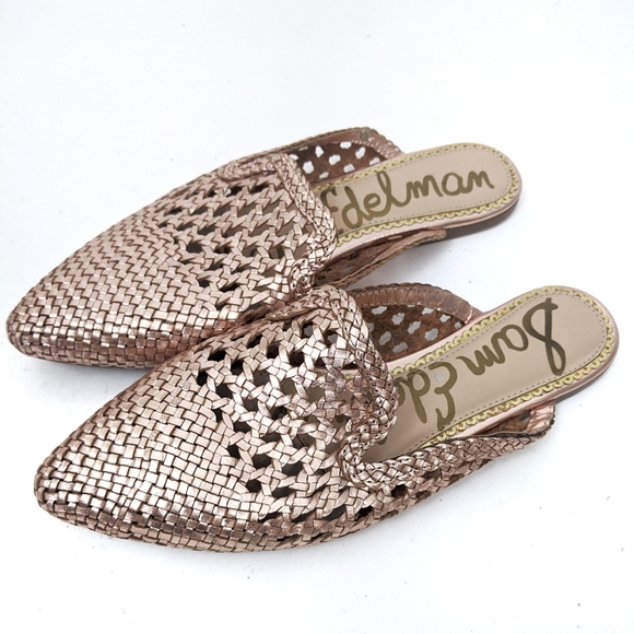 sam edelman rose gold mules